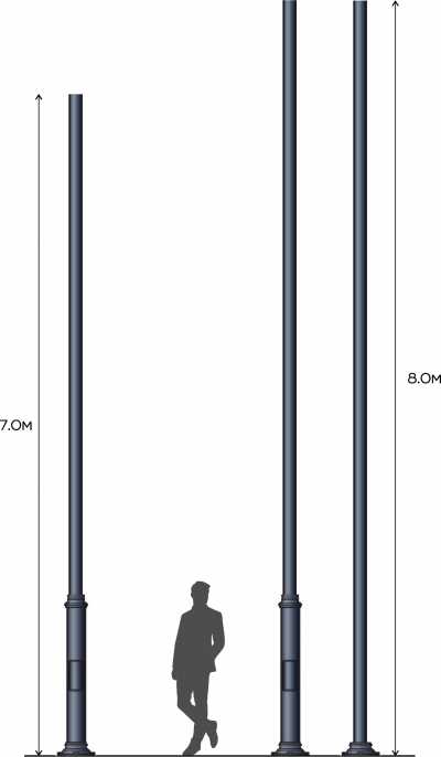 Lighting poles Опора  7.0-8.0м